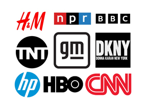 Sampling of logos composed of stylized initials